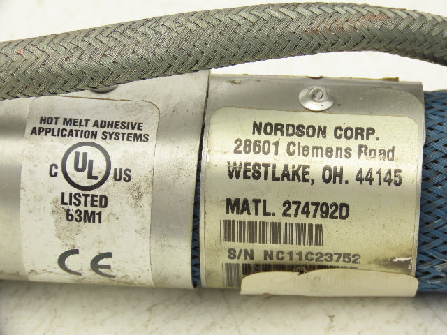 Nordson 274792D Hot Melt Adhesive Glue Dispenser Hose 6' Length 1500psi 240V