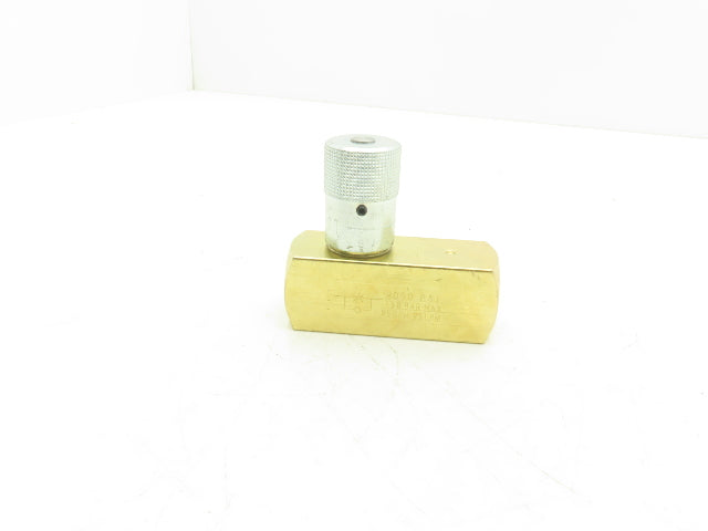 Parker F1200B Colorflow Brass Hydraulic Flow Control Valve 3/4"NPT 25GPM 2000PSI