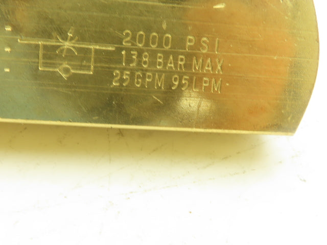 Parker F1200B Colorflow Brass Hydraulic Flow Control Valve 3/4"NPT 25GPM 2000PSI