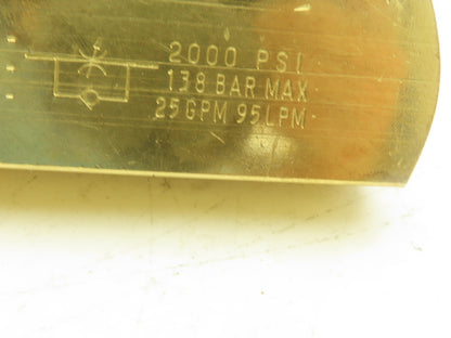 Parker F1200B Colorflow Brass Hydraulic Flow Control Valve 3/4"NPT 25GPM 2000PSI
