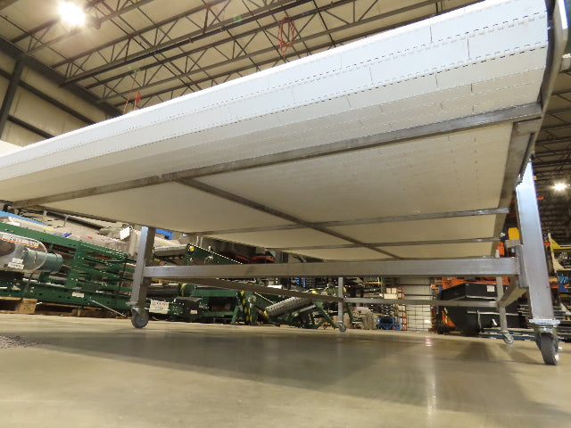70"x 16' 9" Stainless Portable Incline Conveyor Mattop Belt Food Grade *No Drive