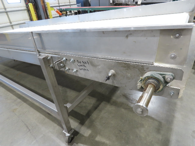 70"x 16' 9" Stainless Portable Incline Conveyor Mattop Belt Food Grade *No Drive