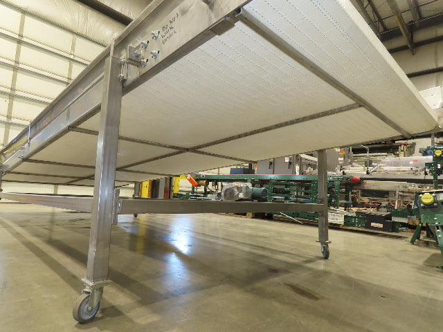 70"x 16' 9" Stainless Portable Incline Conveyor Mattop Belt Food Grade *No Drive
