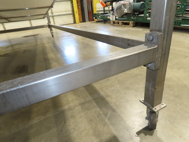 70"x 16' 9" Stainless Portable Incline Conveyor Mattop Belt Food Grade *No Drive