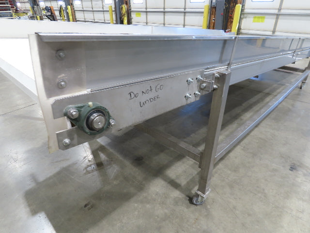 70"x 16' 9" Stainless Portable Incline Conveyor Mattop Belt Food Grade *No Drive