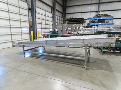 70"x 16' 9" Stainless Portable Incline Conveyor Mattop Belt Food Grade *No Drive
