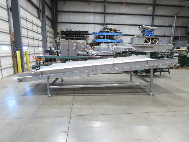 70"x 16' 9" Stainless Portable Incline Conveyor Mattop Belt Food Grade *No Drive