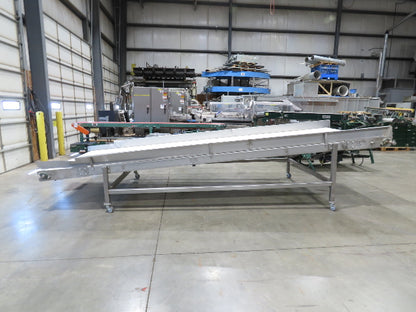 70"x 16' 9" Stainless Portable Incline Conveyor Mattop Belt Food Grade *No Drive
