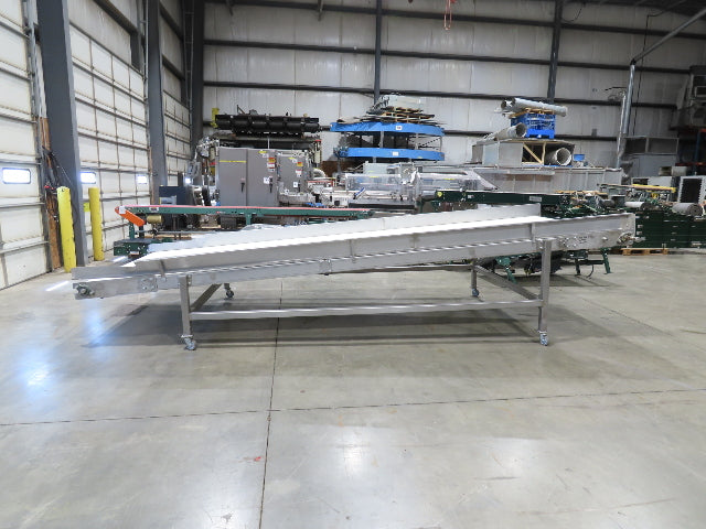 70"x 16' 9" Stainless Portable Incline Conveyor Mattop Belt Food Grade *No Drive