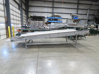 70"x 16' 9" Stainless Portable Incline Conveyor Mattop Belt Food Grade *No Drive
