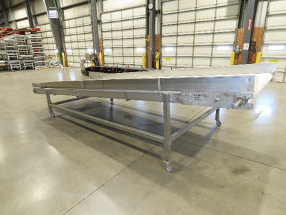 70"x 16' 9" Stainless Portable Incline Conveyor Mattop Belt Food Grade *No Drive