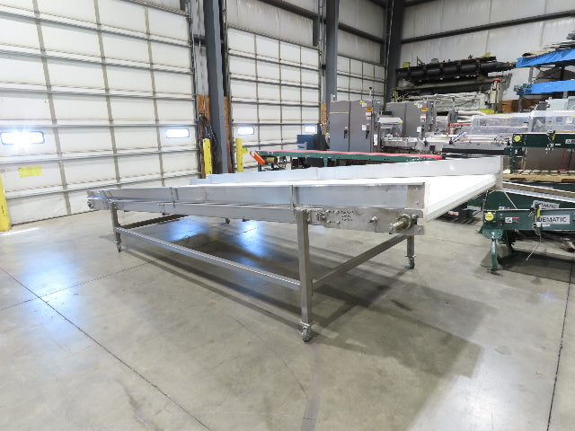 70"x 16' 9" Stainless Portable Incline Conveyor Mattop Belt Food Grade *No Drive