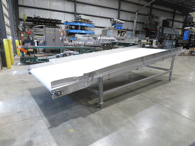 70"x 16' 9" Stainless Portable Incline Conveyor Mattop Belt Food Grade *No Drive