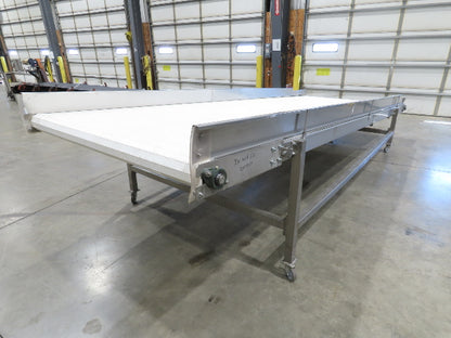 70"x 16' 9" Stainless Portable Incline Conveyor Mattop Belt Food Grade *No Drive