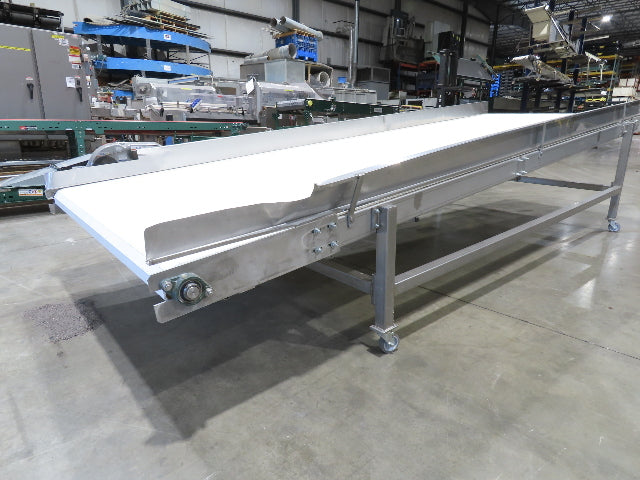 70"x 16' 9" Stainless Portable Incline Conveyor Mattop Belt Food Grade *No Drive