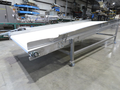 70"x 16' 9" Stainless Portable Incline Conveyor Mattop Belt Food Grade *No Drive