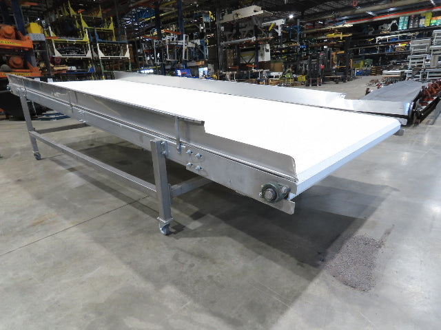 70"x 16' 9" Stainless Portable Incline Conveyor Mattop Belt Food Grade *No Drive