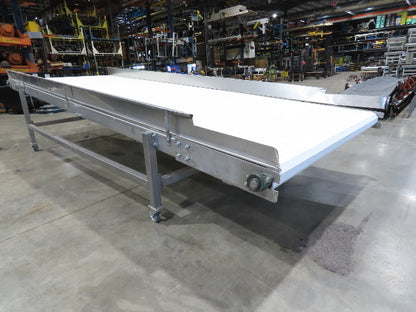 70"x 16' 9" Stainless Portable Incline Conveyor Mattop Belt Food Grade *No Drive