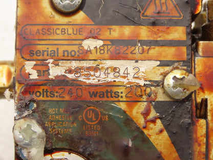 Nordson 8504842 ClassicBlue 02 T Hot Melt Adhesive Glue Gun Applicator 240V