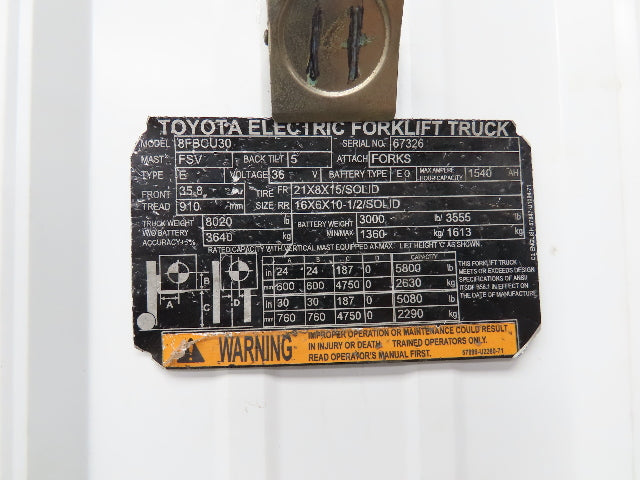 Toyota 57120-21473-71 Electric Forklift Dash Display Controller Off Of 8FBCU30