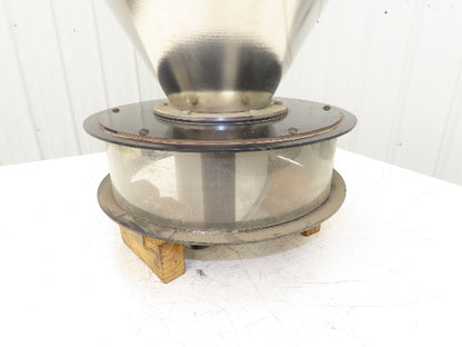 16" Dia Stainless Hopper Vacuum Receiver Bin Loader Feeder 2" Inlet w/Dump Flap