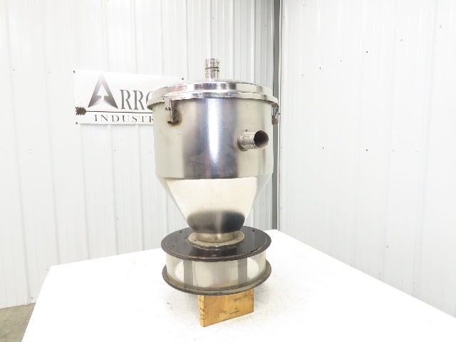 16" Dia Stainless Hopper Vacuum Receiver Bin Loader Feeder 2" Inlet w/Dump Flap