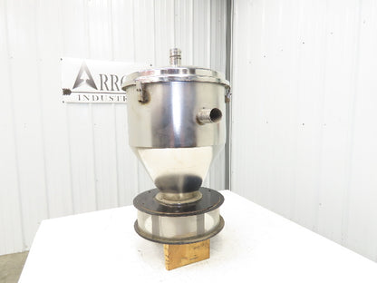 16" Dia Stainless Hopper Vacuum Receiver Bin Loader Feeder 2" Inlet w/Dump Flap