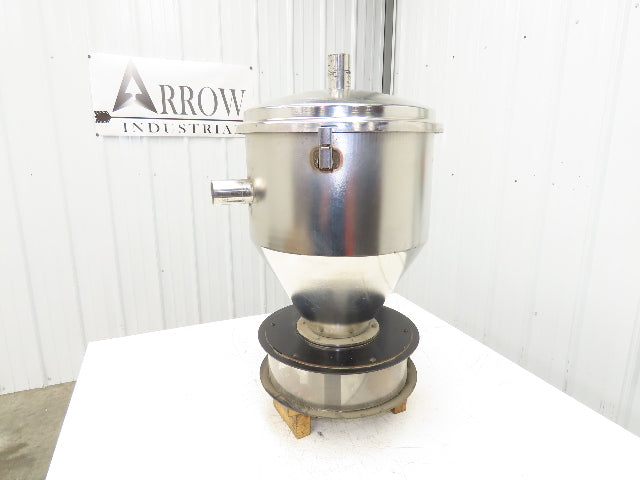 16" Dia Stainless Hopper Vacuum Receiver Bin Loader Feeder 2" Inlet w/Dump Flap