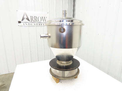 16" Dia Stainless Hopper Vacuum Receiver Bin Loader Feeder 2" Inlet w/Dump Flap