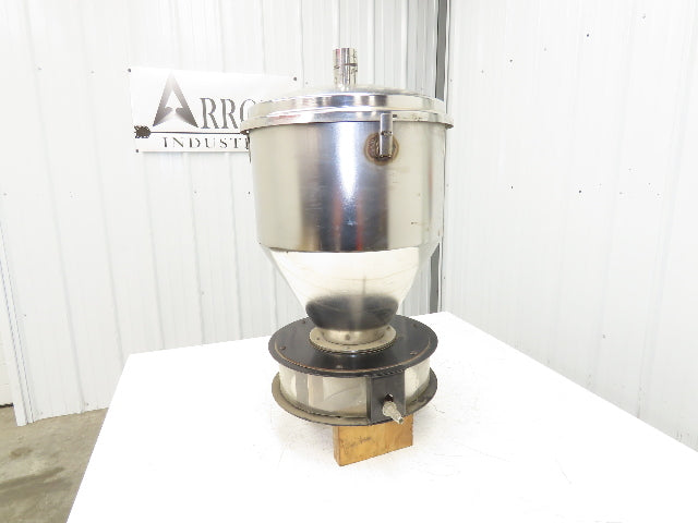 16" Dia Stainless Hopper Vacuum Receiver Bin Loader Feeder 2" Inlet w/Dump Flap