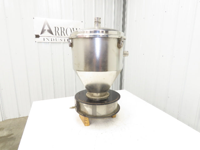 16" Dia Stainless Hopper Vacuum Receiver Bin Loader Feeder 2" Inlet w/Dump Flap