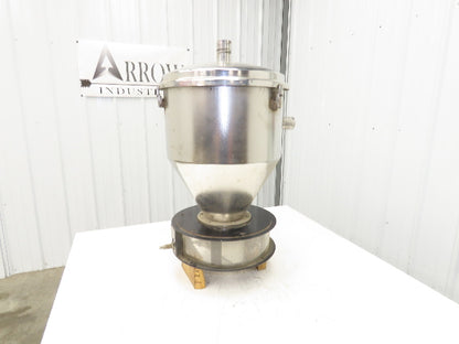 16" Dia Stainless Hopper Vacuum Receiver Bin Loader Feeder 2" Inlet w/Dump Flap
