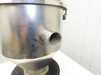 16" Dia Stainless Hopper Vacuum Receiver Bin Loader Feeder 2" Inlet w/Dump Flap