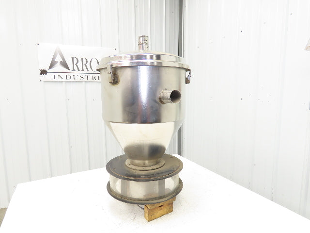 16" Dia Stainless Hopper Vacuum Receiver Bin Loader Feeder 2" Inlet w/Dump Flap
