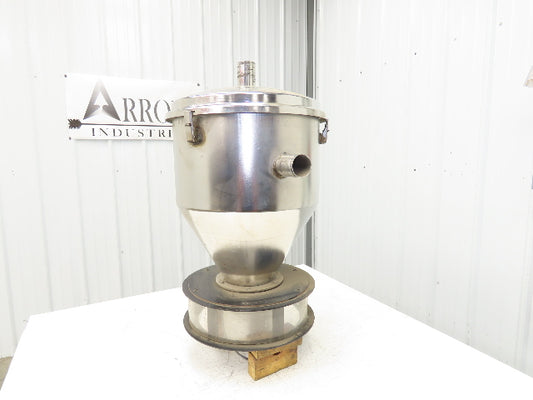 16" Dia Stainless Hopper Vacuum Receiver Bin Loader Feeder 2" Inlet w/Dump Flap