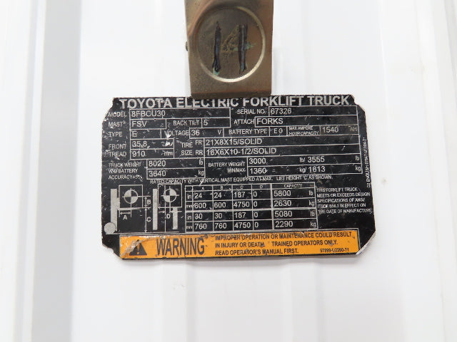 Toyota Electric Forklift Three Lever Control With Lift Tilt Shift From 8FBCU30