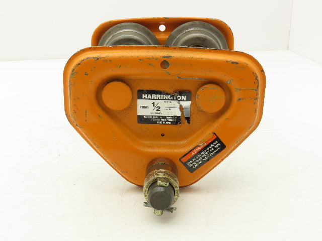 Harrington TF2  1/2-Ton Plain Type Manual Push Trolley 8" Beam Flange 1000Lb