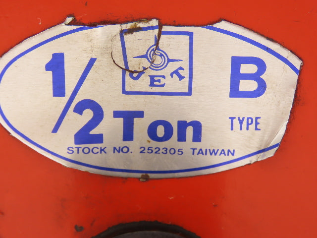 Jet B Type 1000Lb 1/2-Ton Manual Plain Push Trolley 2.5"-6" Beam Flange