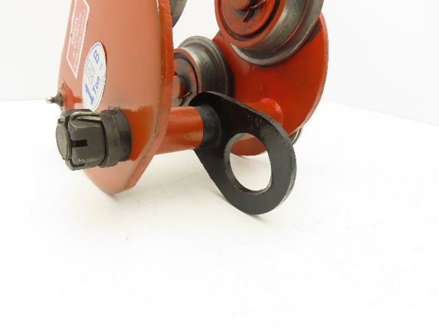 Jet B Type 1-Ton Manual Plain Push Trolley 3"-6" Beam Flange 2000Lb