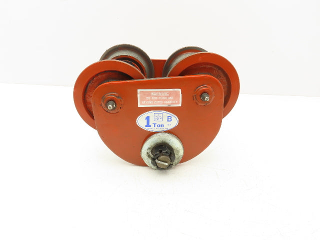 Jet B Type 1-Ton Manual Plain Push Trolley 3"-6" Beam Flange 2000Lb
