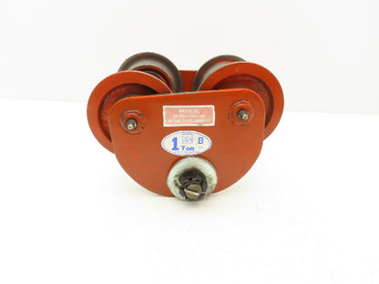 Jet B Type 1-Ton Manual Plain Push Trolley 3"-6" Beam Flange 2000Lb