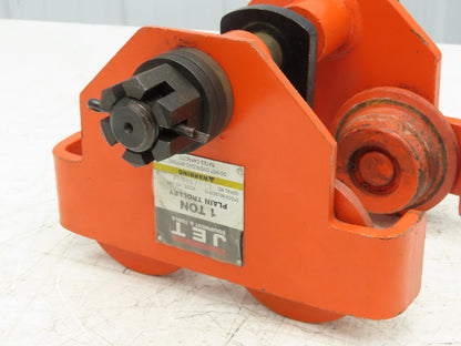 Jet 1-PT 2200Lb 1-Ton Manual Plain Push Trolley 3"-8" Beam Flange