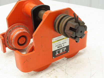 Jet 1-PT 2200Lb 1-Ton Manual Plain Push Trolley 3"-8" Beam Flange