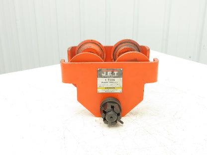 Jet 1-PT 2200Lb 1-Ton Manual Plain Push Trolley 3"-8" Beam Flange