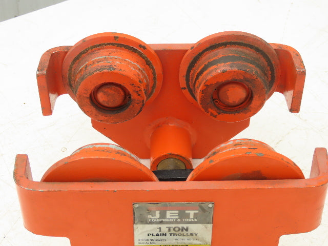 Jet 1-PT 2200Lb 1-Ton Manual Plain Push Trolley 3"-8" Beam Flange