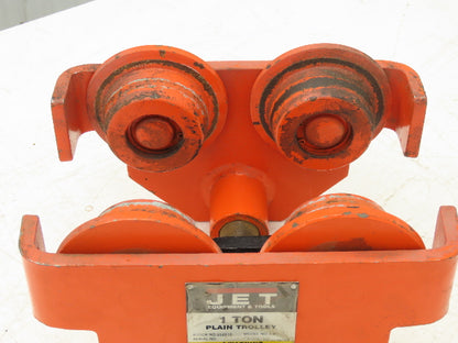 Jet 1-PT 2200Lb 1-Ton Manual Plain Push Trolley 3"-8" Beam Flange