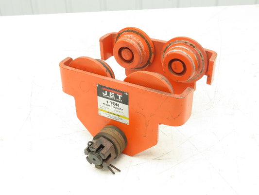 Jet 1-PT 2200Lb 1-Ton Manual Plain Push Trolley 3"-8" Beam Flange