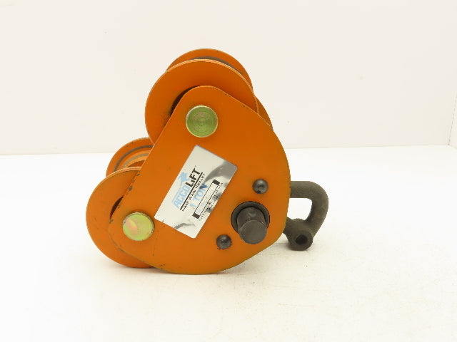 Acco-Lift 1-Ton Manual Plain Push Trolley 3"-5" Beam Flange 2000Lb