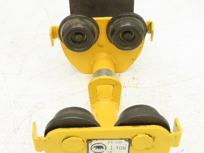 Black Bear PT-100 2200Lb 1-Ton Manual Plain Push Trolley 8"-10" Flange