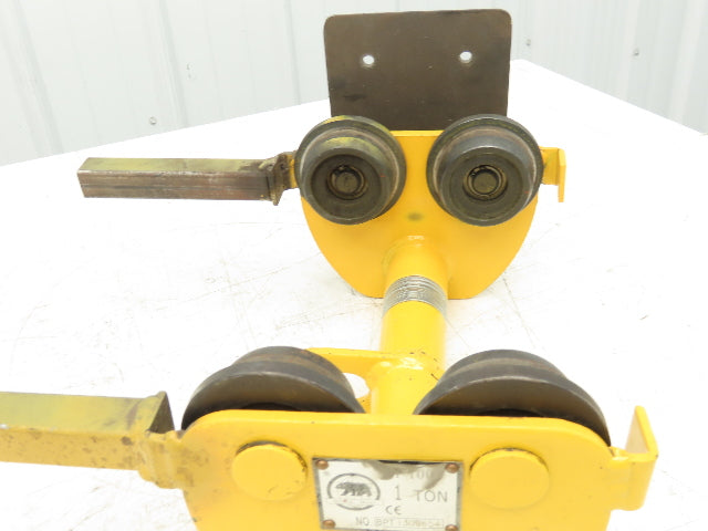 Black Bear PT-100 2200Lb 1-Ton Manual Plain Push Trolley 8"-10" Flange